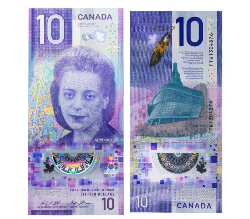 В 2018-м лучшей банкнотой года стали 10 канадских долларов